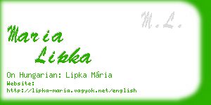 maria lipka business card